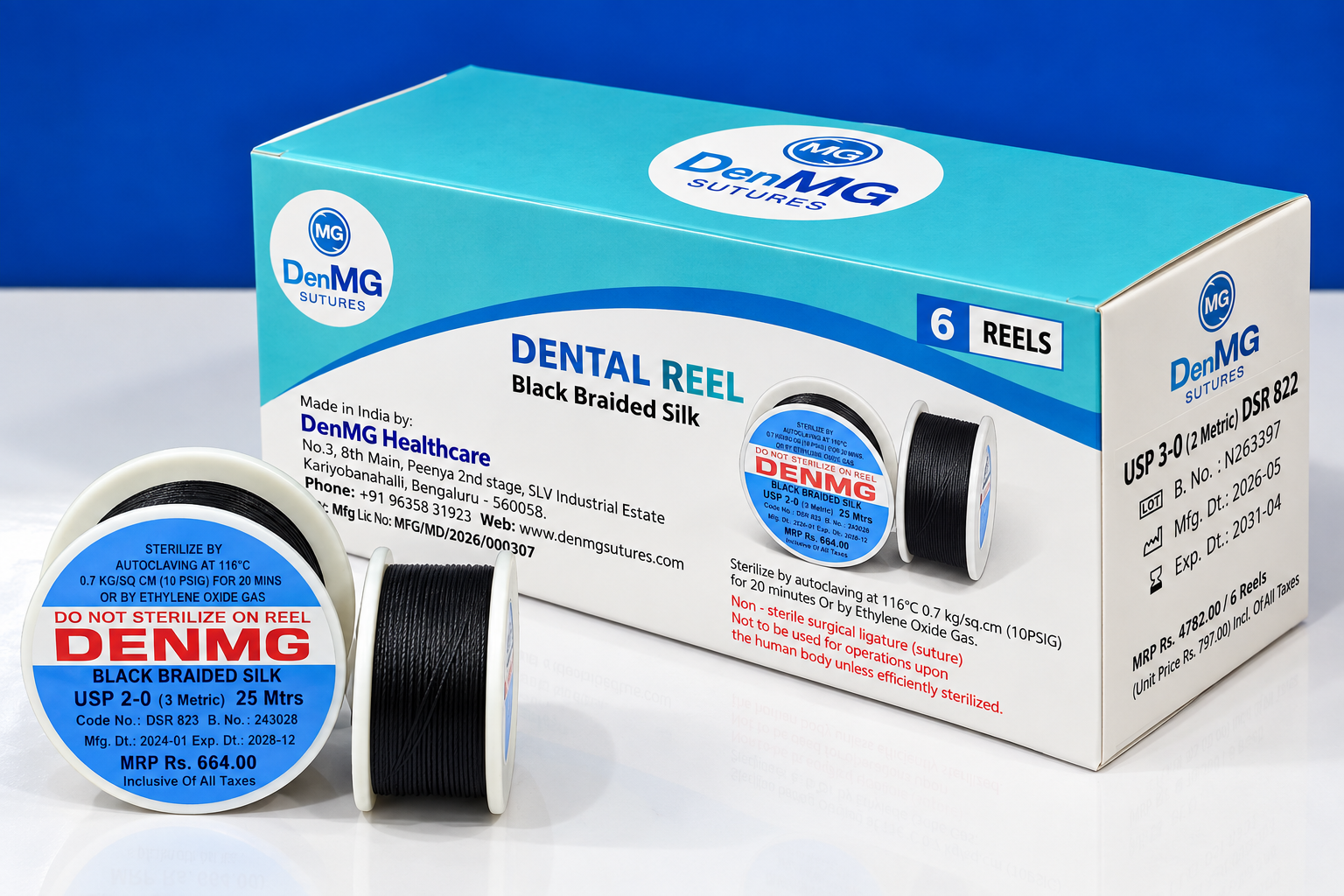 DENTAL REEL - Black Braided Silk