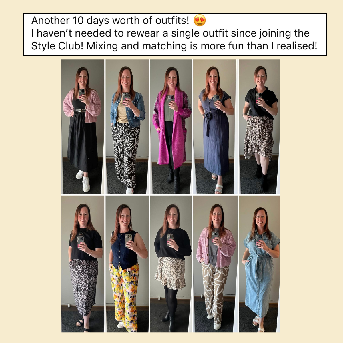 A Seasonal Style Club member styled in an outfit from her own wardrobe