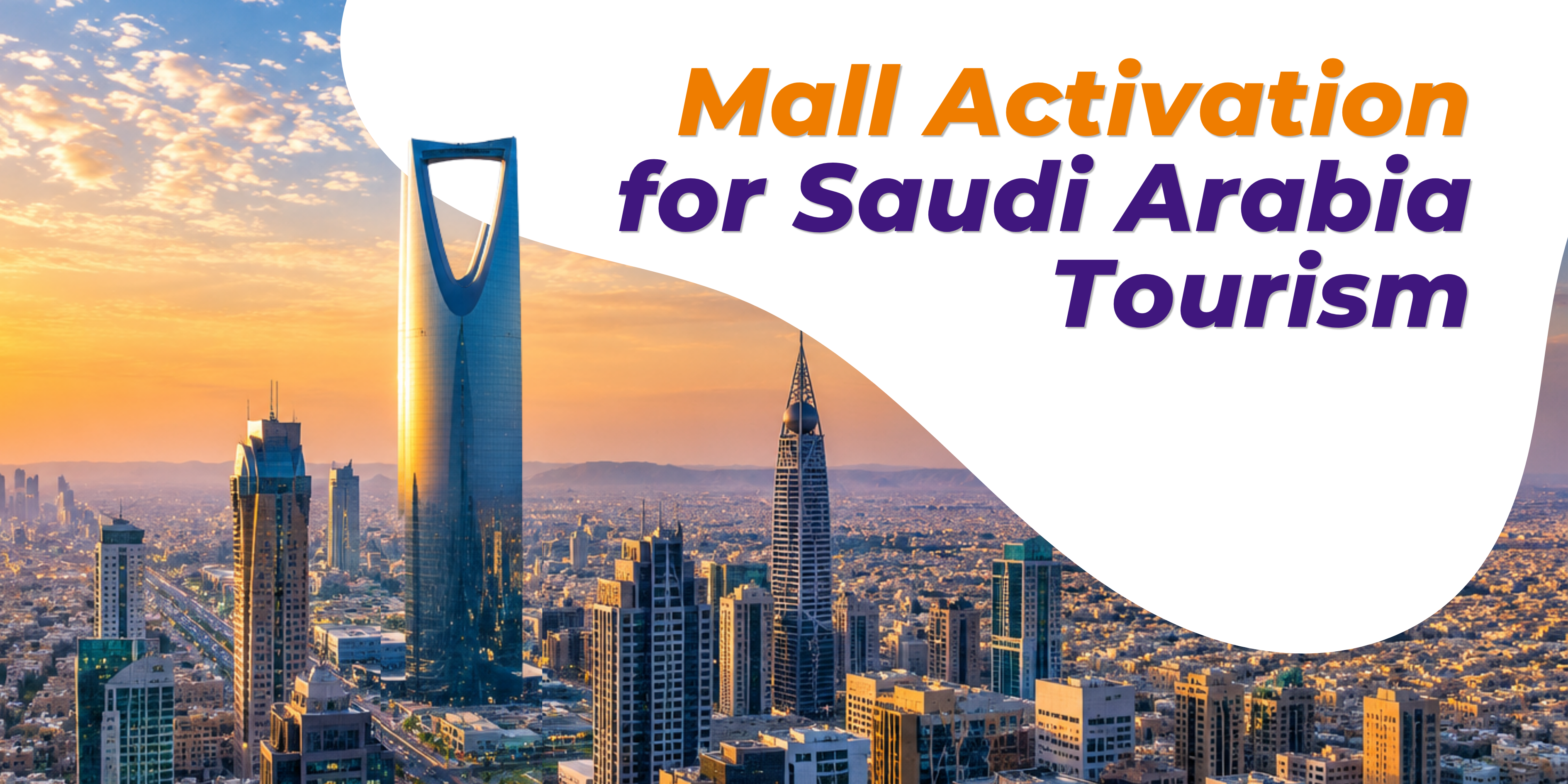 Riyadh skyline with Kingdom Centre for the mall activation campaign for Saudi Arabia Tourism