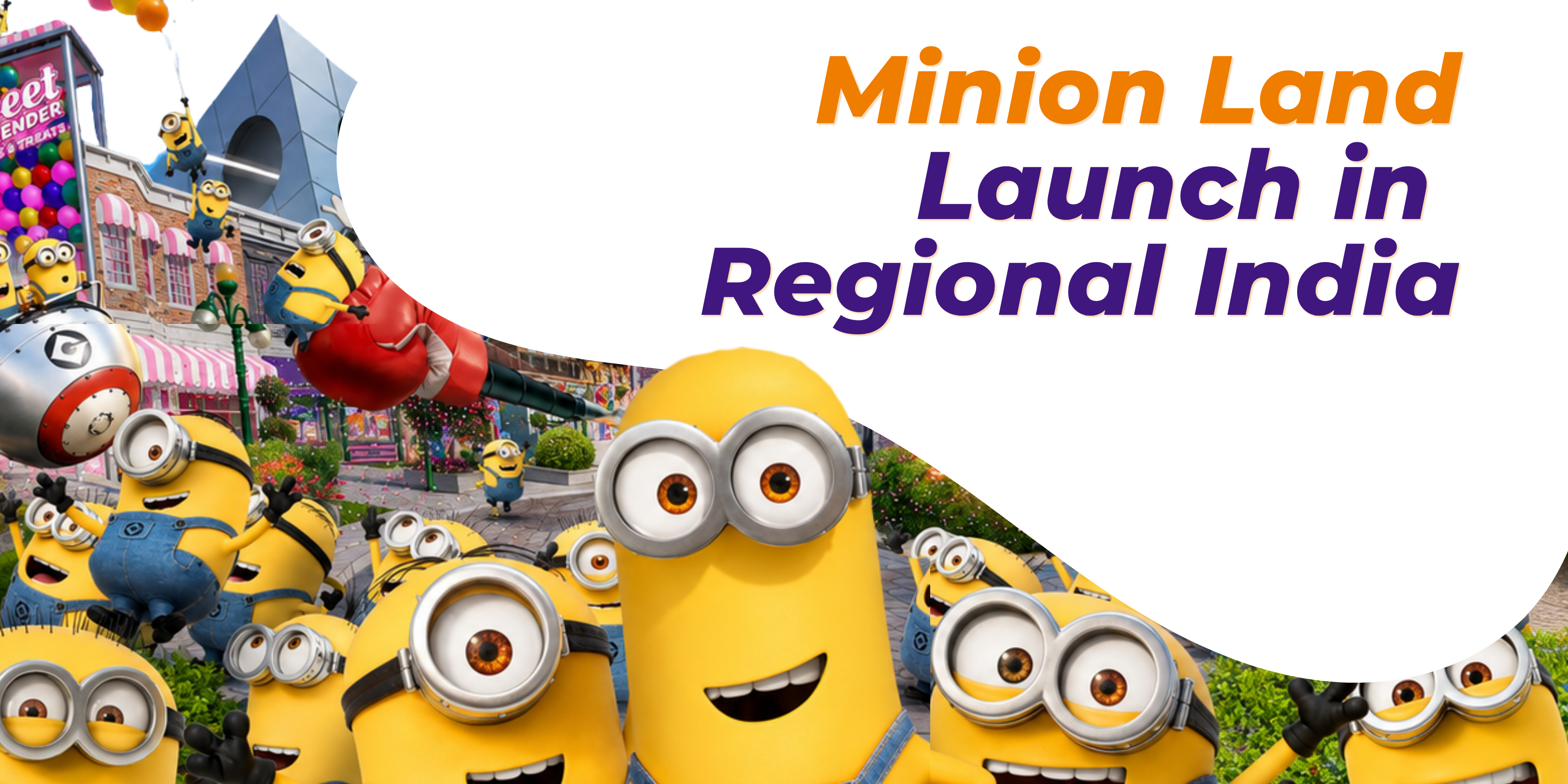 Resorts World Sentosa Go Bananas in Minion Land campaign graphic with Minion characters at the theme park