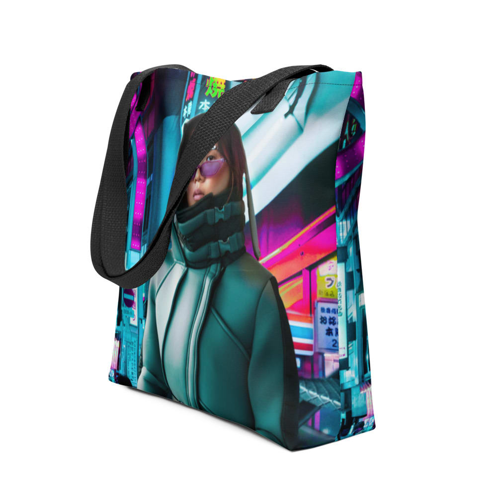 Neon Nomad Tote bag, front mockup 2