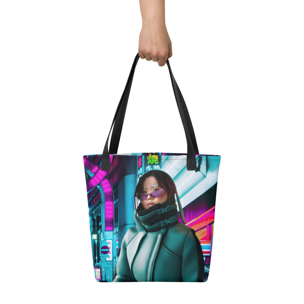 Neon Nomad Tote bag, front mockup 4