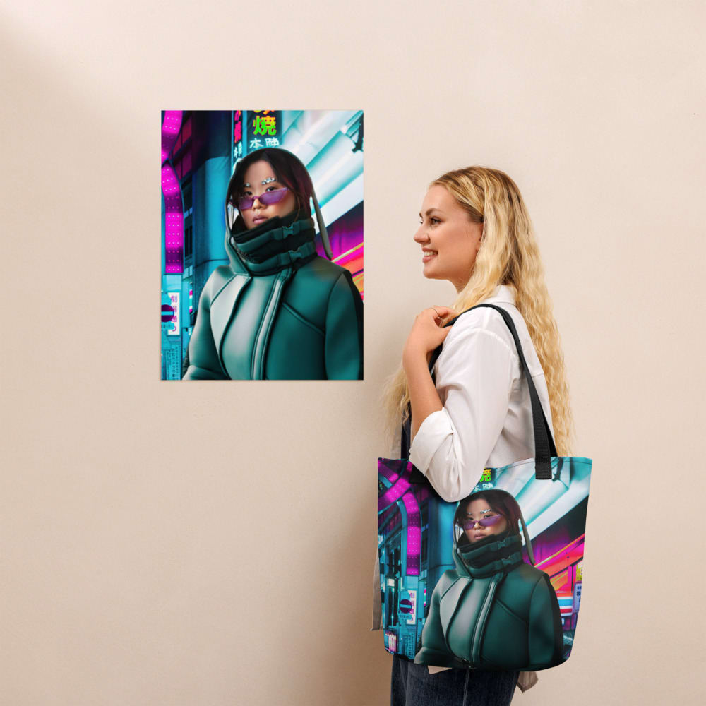 Neon Nomad Tote bag, front mockup 5