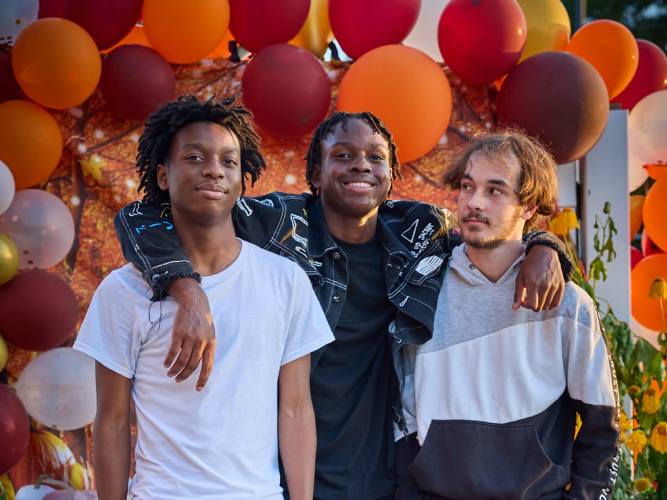 Students gather together to celebrate during the homecoming event.