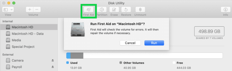 disk utility first aid