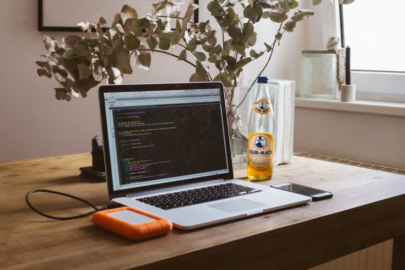 laptop with external hard drive