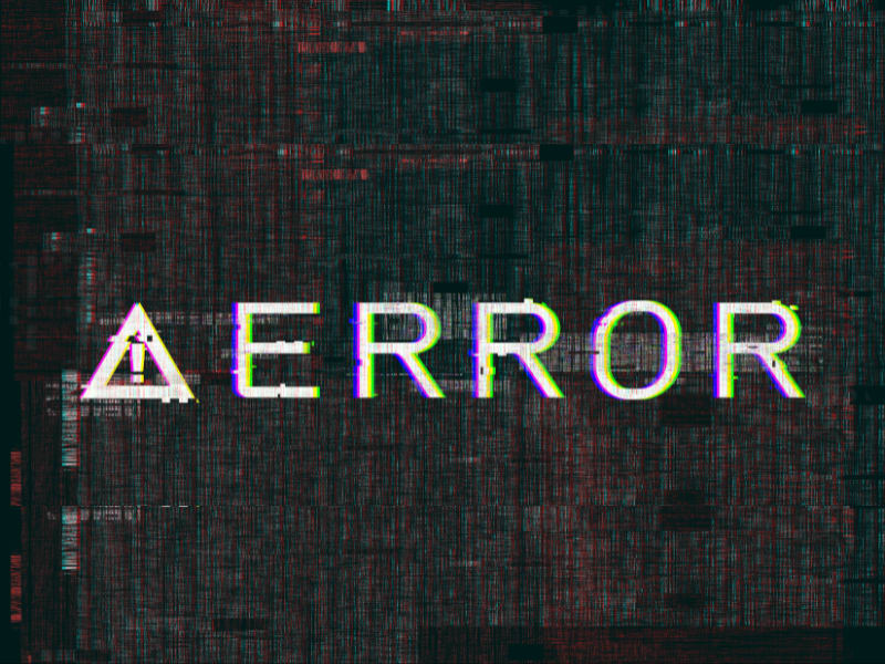 Glitchy computer screen displaying a distorted "ERROR" message, symbolizing system boot issues.