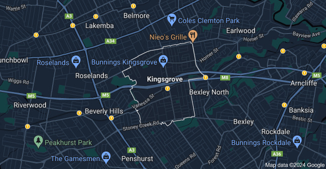 Kingsgrove NSW 2208 map