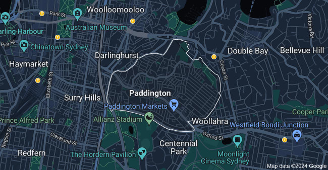 Paddington NSW 2021 Map