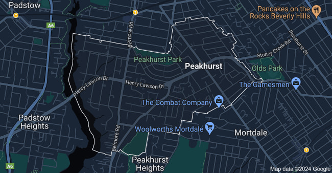 Peakhurst NSW 2210 map