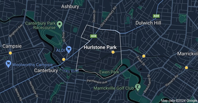 Hurlstone Park NSW 2193 map