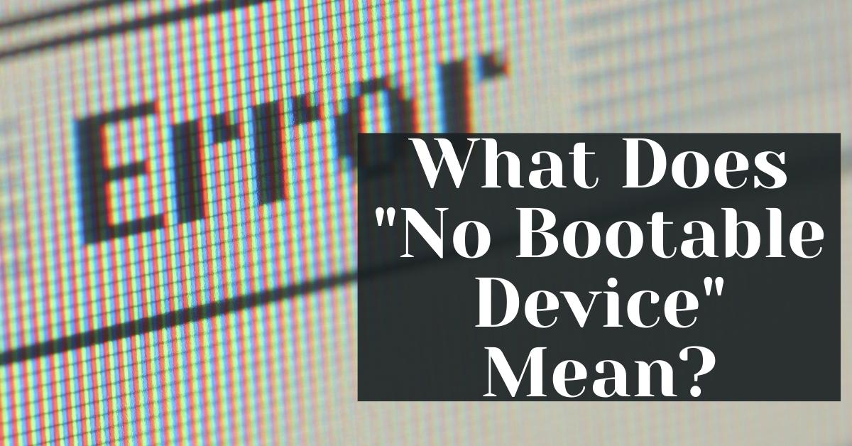 No Boot Computer What Does