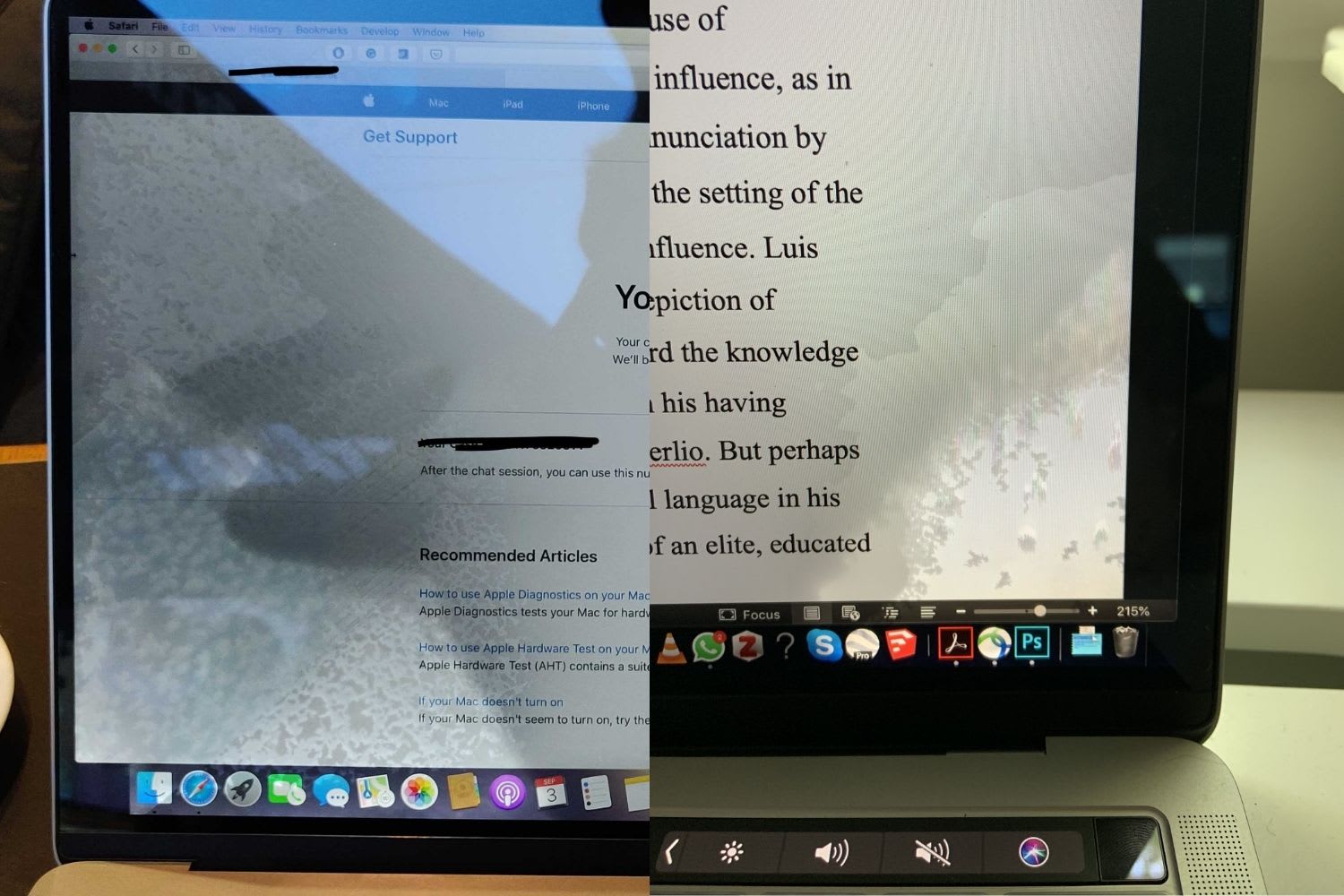 water damaged apple Mac screen