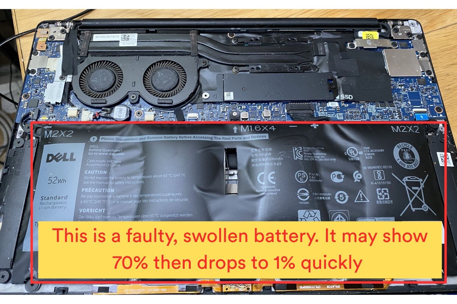Dell swollen battery