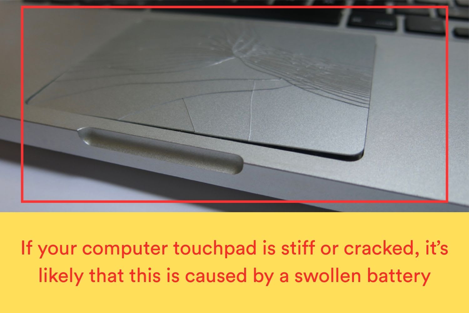 broken touchpad caused by battery