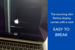 Apple MacBook screen crack with lines