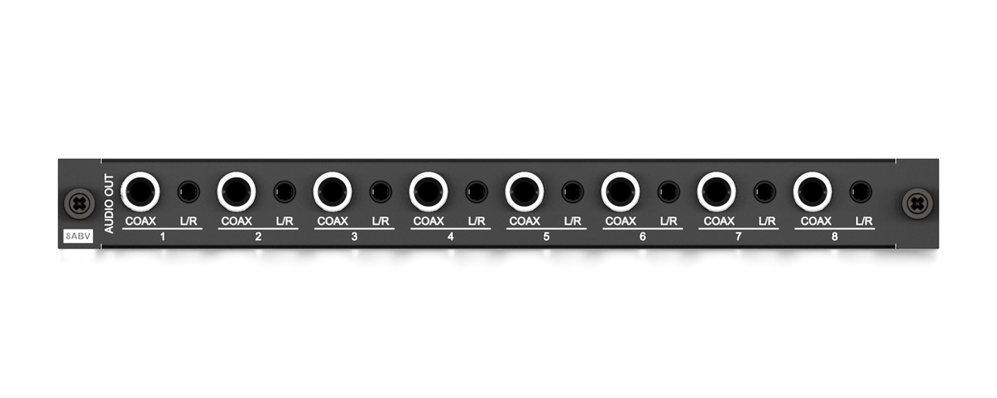 Blustream PRO-8ABV — audio modul s osmi koaxiálními digitálními a analogovými linkovými výstupy L/R