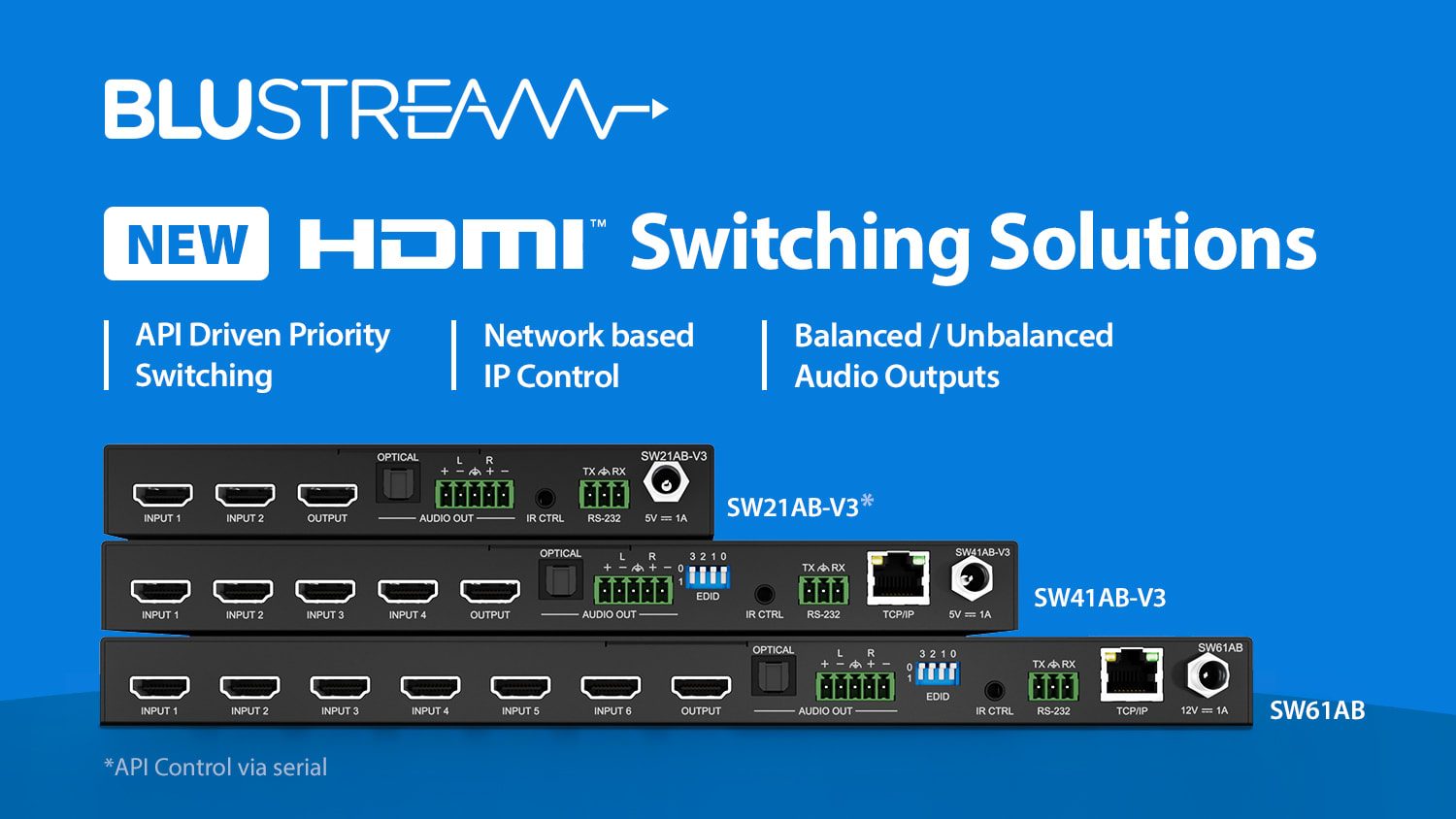 Upgraded HDMI switchers from Blustream!