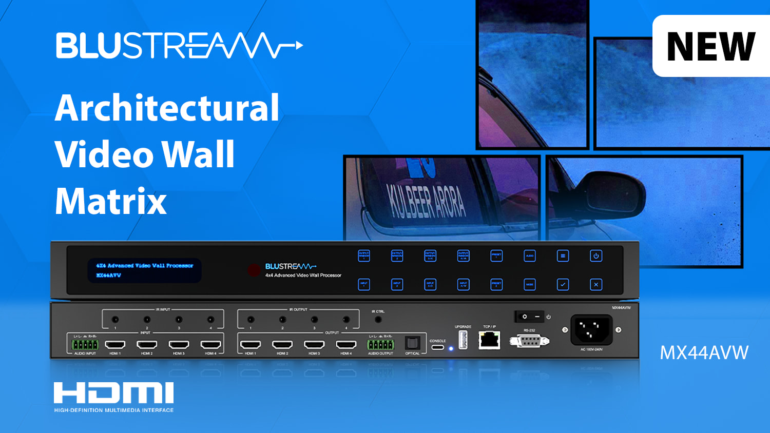In Stock - Our latest Seamless Switching Advanced 4x4 Video Wall Matrix!