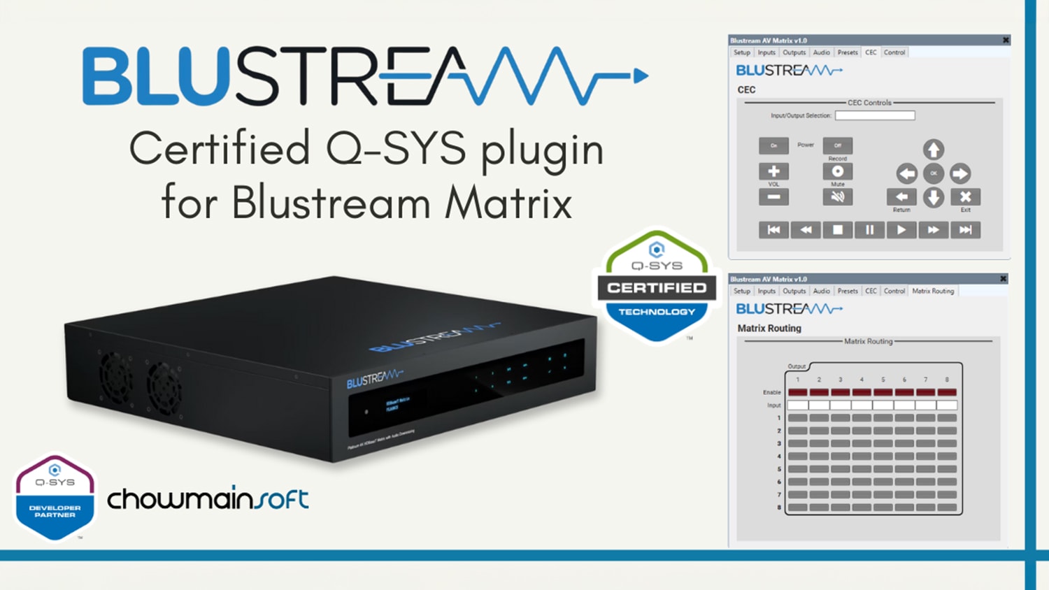 NEW Blustream Matrix Plugin for Q-SYS