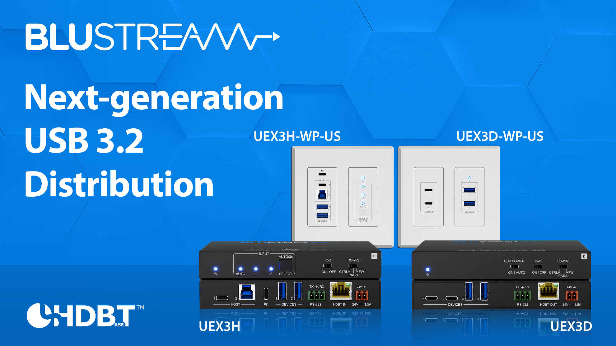 Coming Soon. Our exciting new USB 3.2 extender platform with interoperable wall plate and table top hardware! 