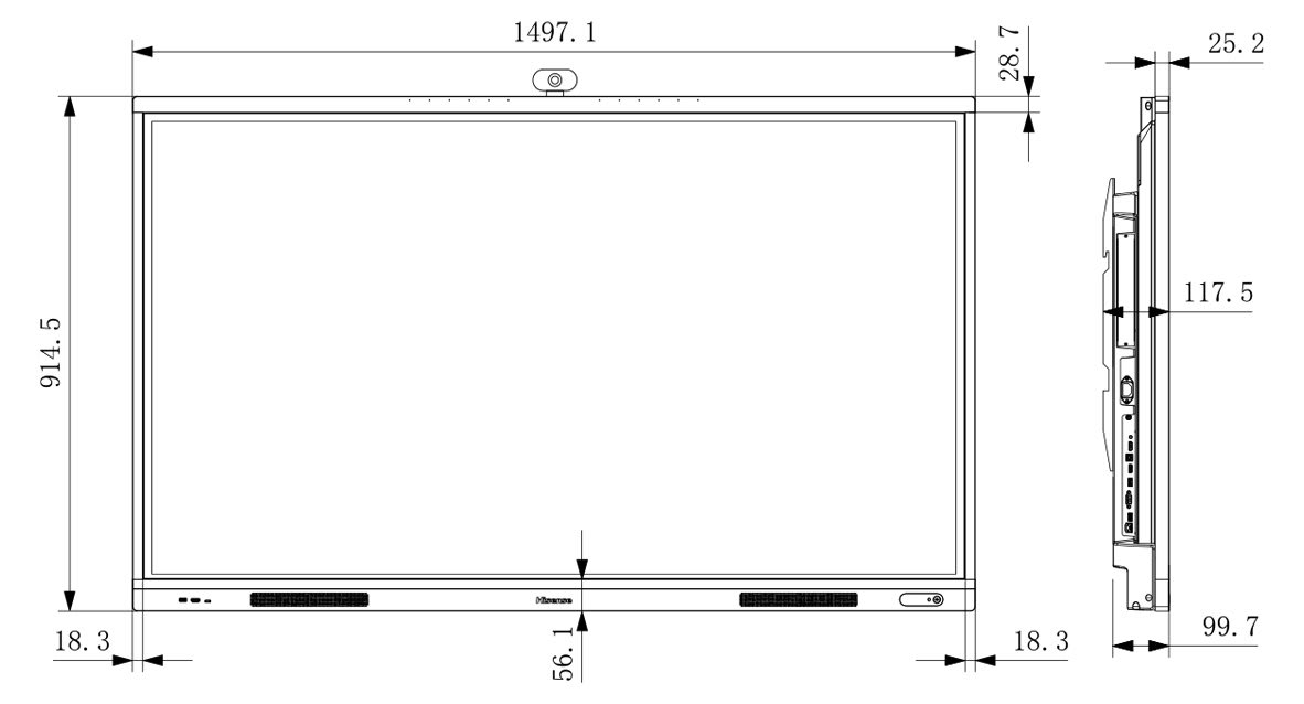 65” Advanced Interactive Display (with optional plugin camera