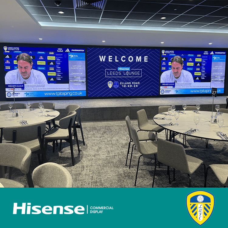 Hisense LED installed at the New Leeds United Lounge at Elland Road Stadium, UK