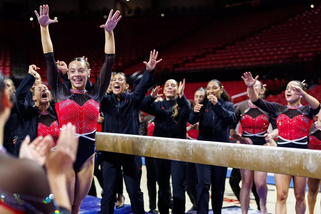 Maryland Gymnastics Hosts Nebraska in Big Ten Showdown at Xfinity