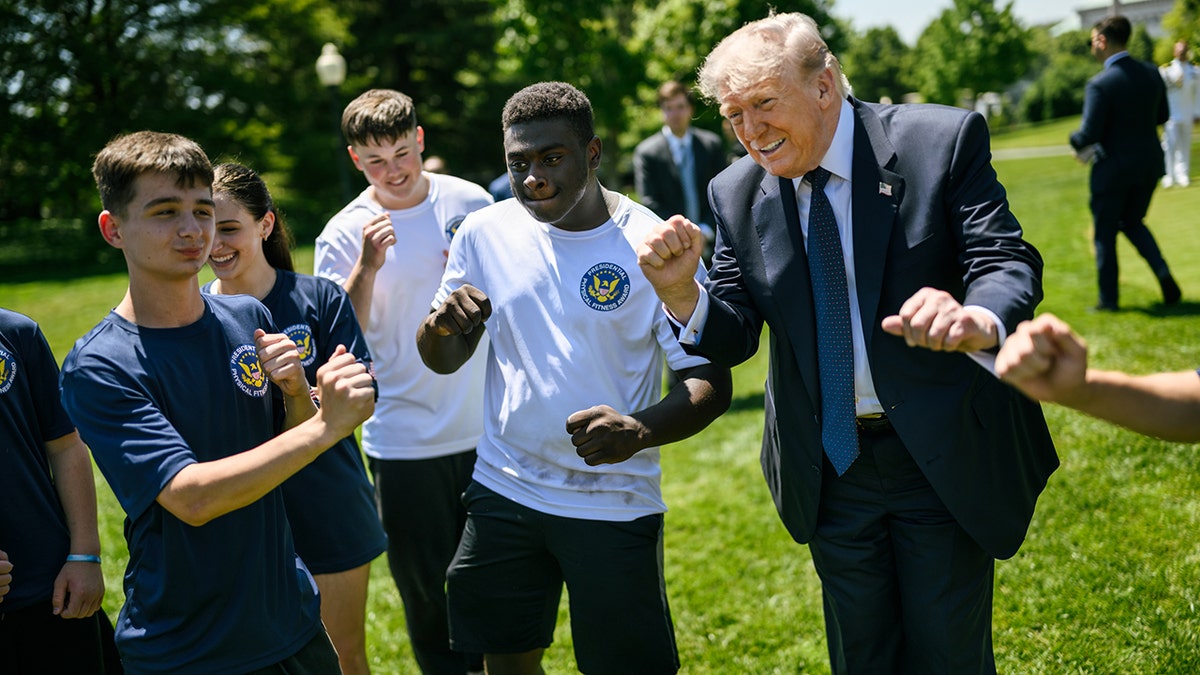 Trump Busts His Signature Move at White House Fitness Event