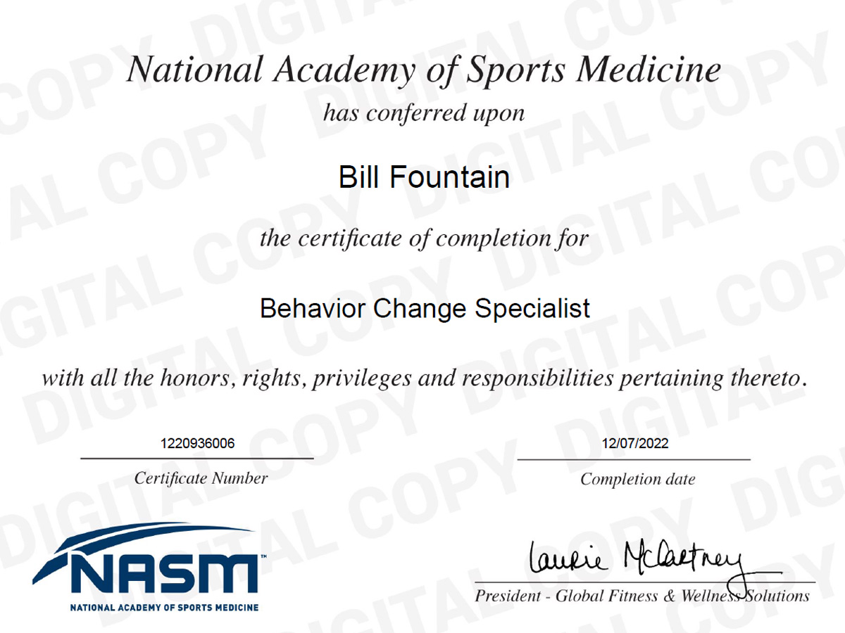 NASM Certified Behavior Change Specialist