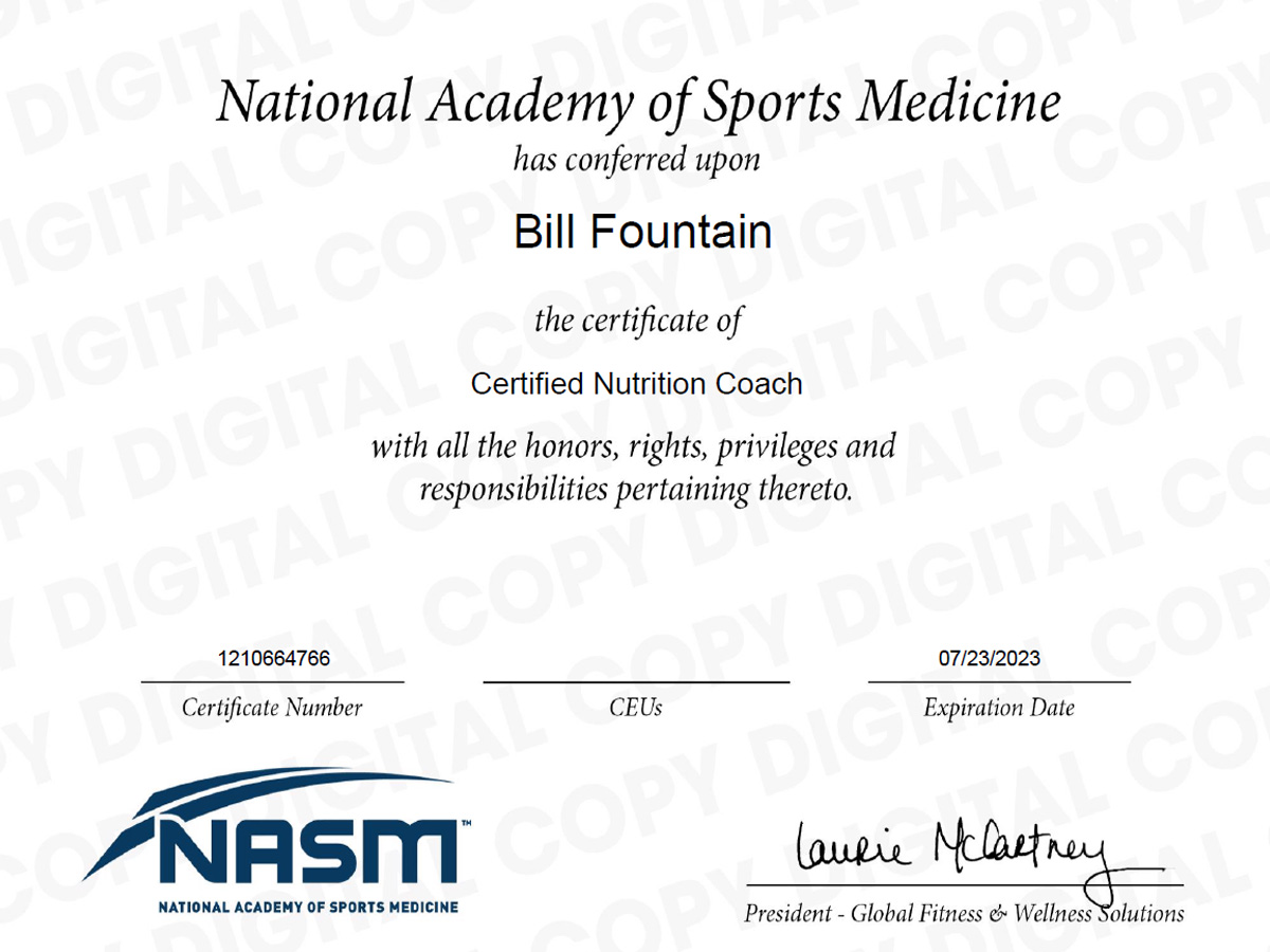 NASM Certified Nutrition Coach