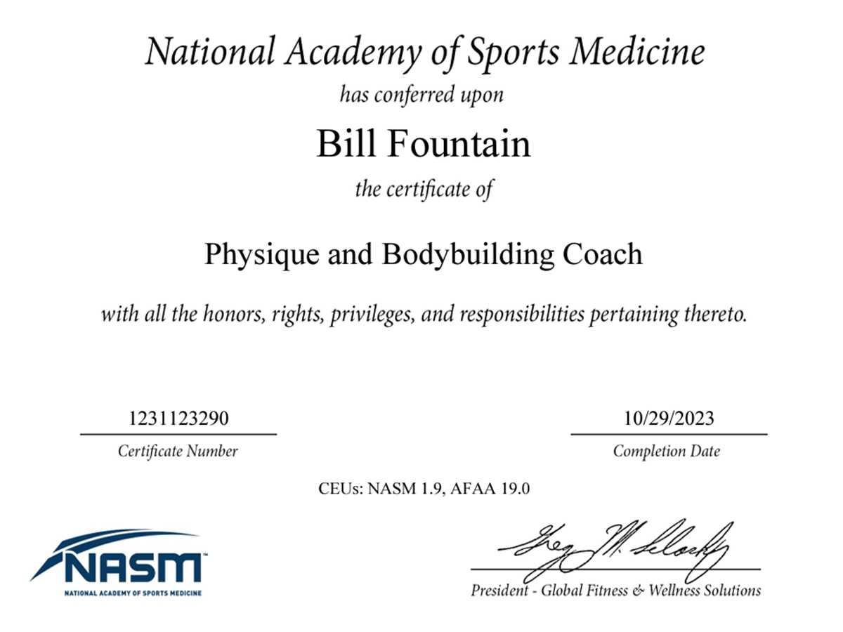 NASM Certified Physique & Bodybuilding Coach