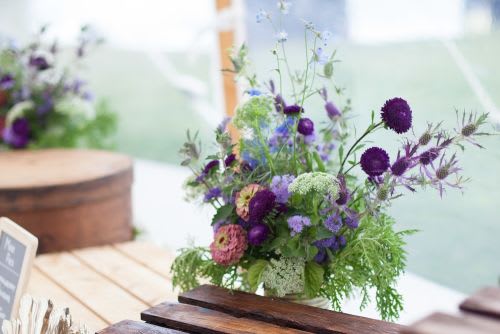 Wedding flower vase on top of table at 2022 Providence wedding