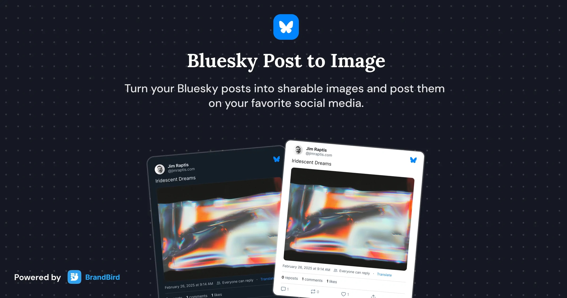 Bluesky Post to Image Tool - Create Stunning Visuals for Social Media