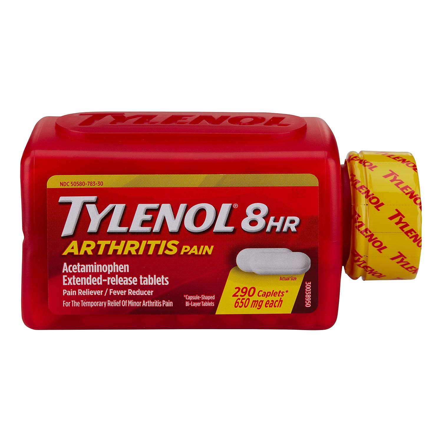 Tylenol 8HR Extended Release 650 Caplets · Presentación USA 290 unidades