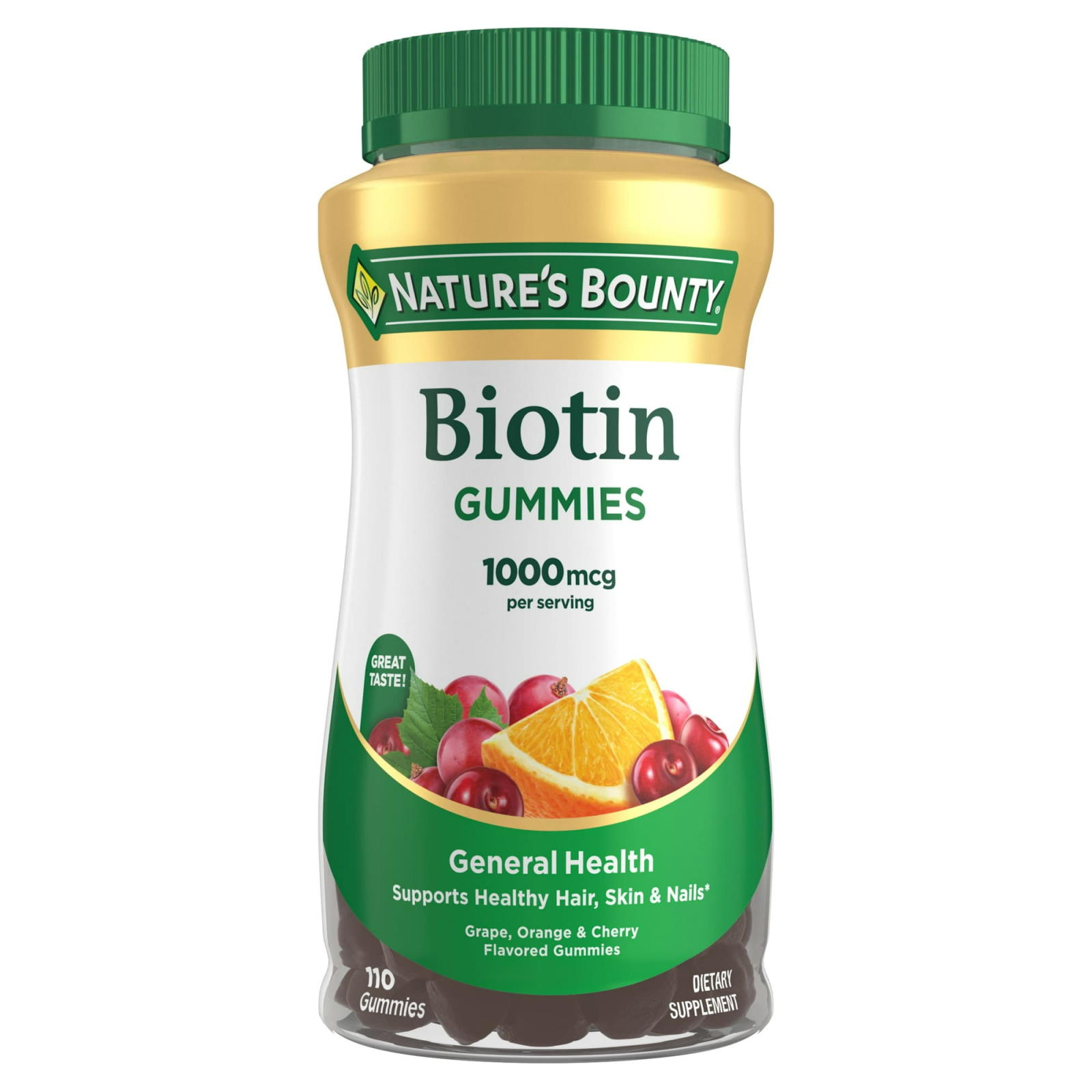 Nature's Bounty Biotina Pura 1000mcg - 110 Gomitas Veganas