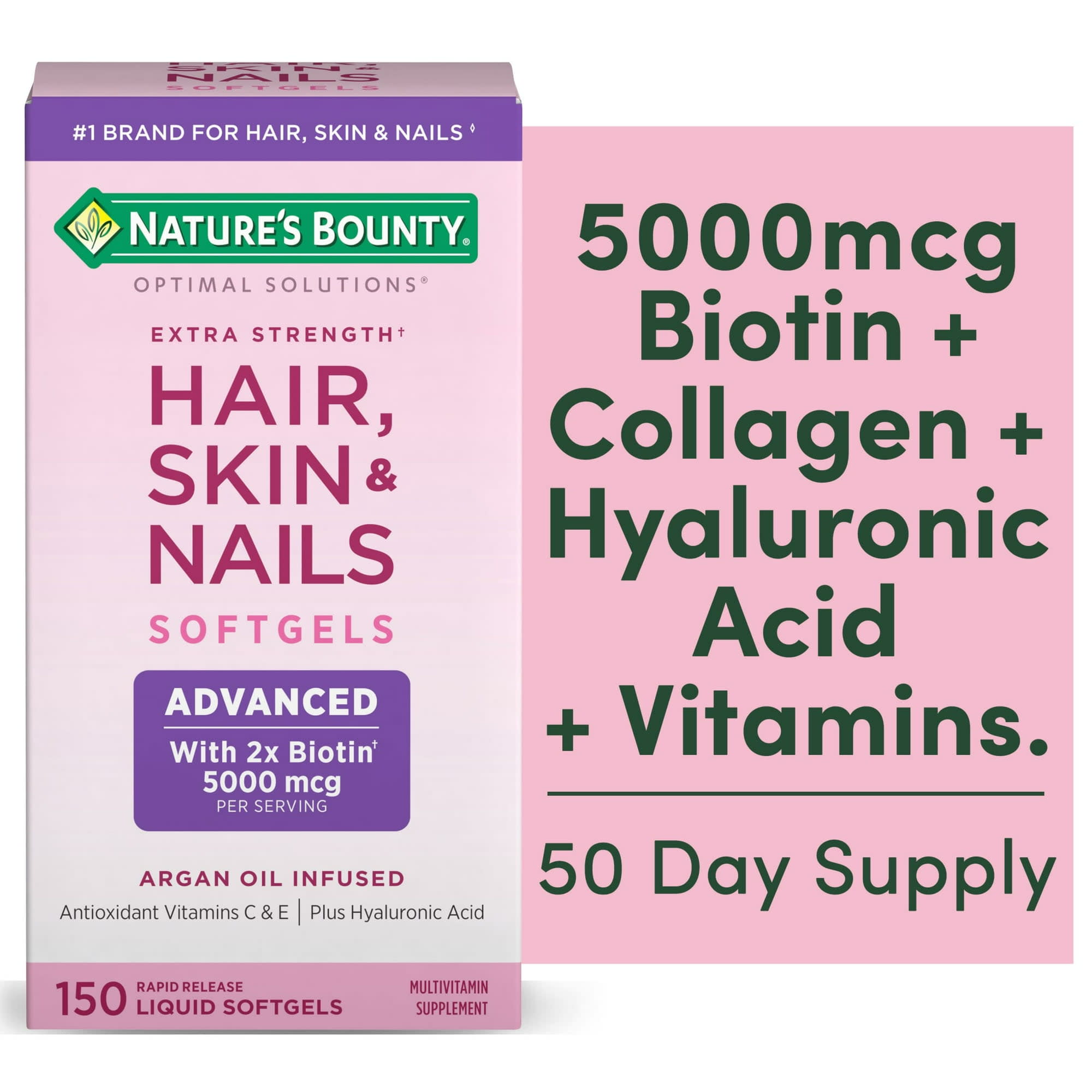 Nature's Bounty Hair Skin & Nails - 150 Softgels Tratamiento Premium