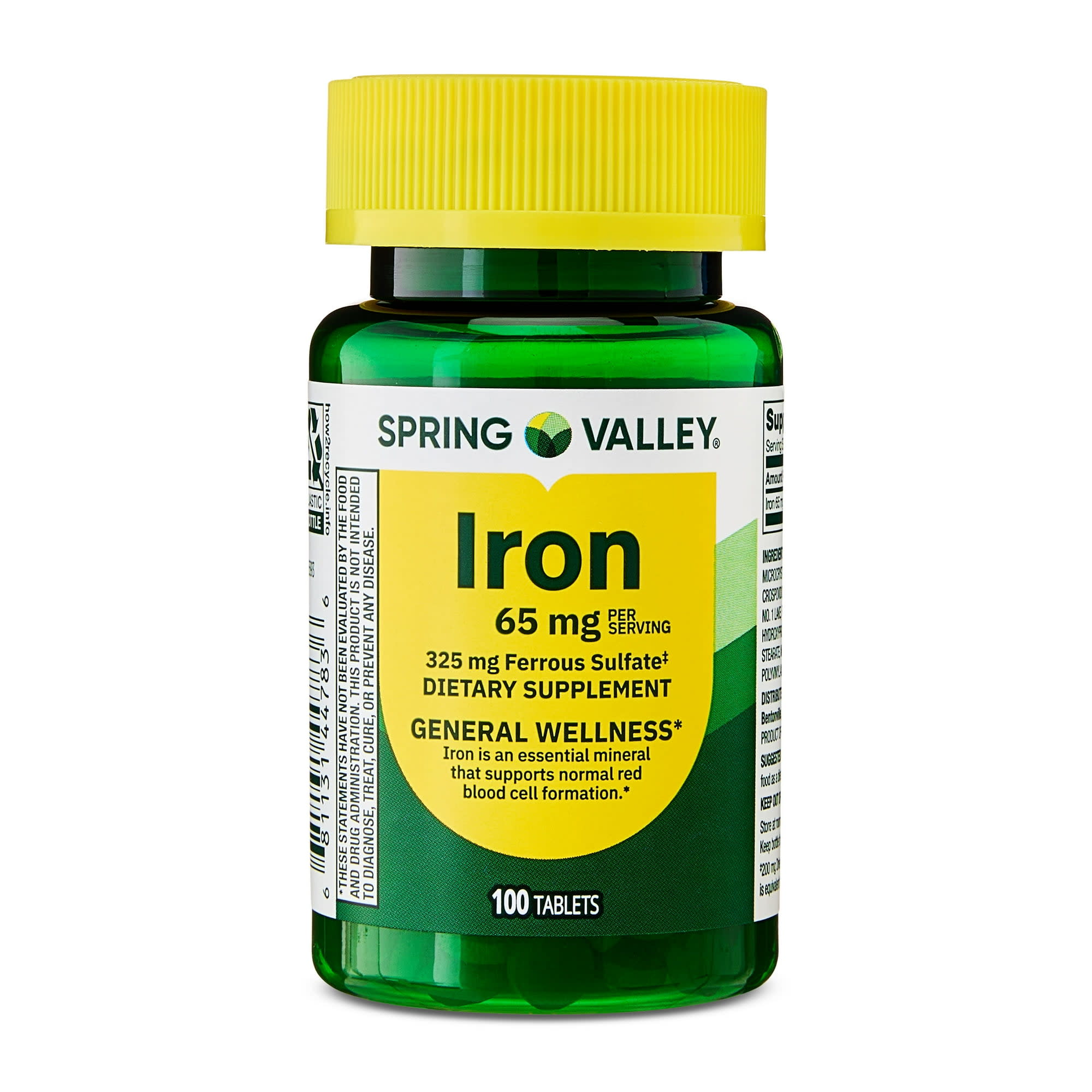 Spring Valley Hierro 65mg Ferroso - Anemia y Energía Femenina