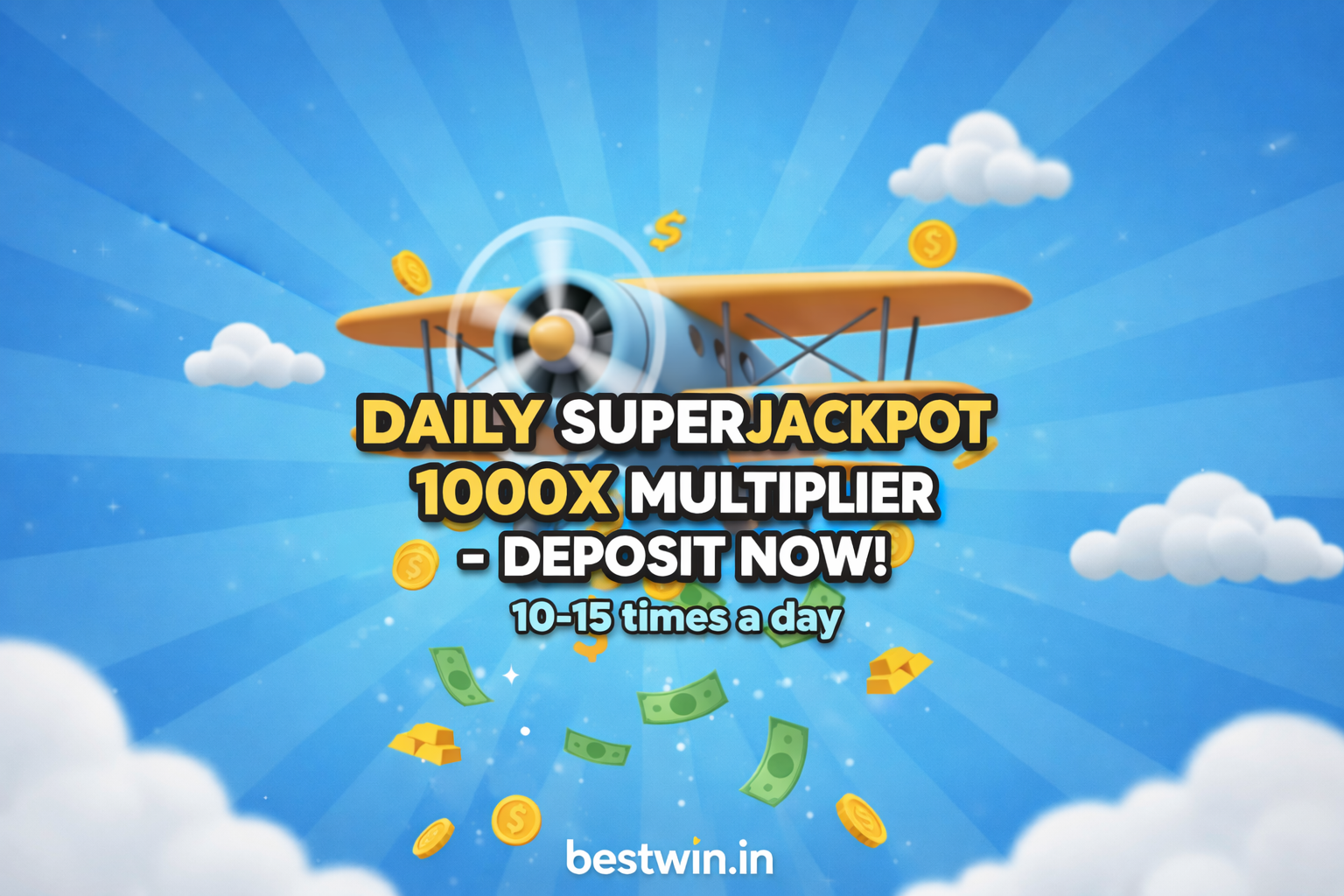 Get a chance to win Super Jackpot of 1000X in Aerofly