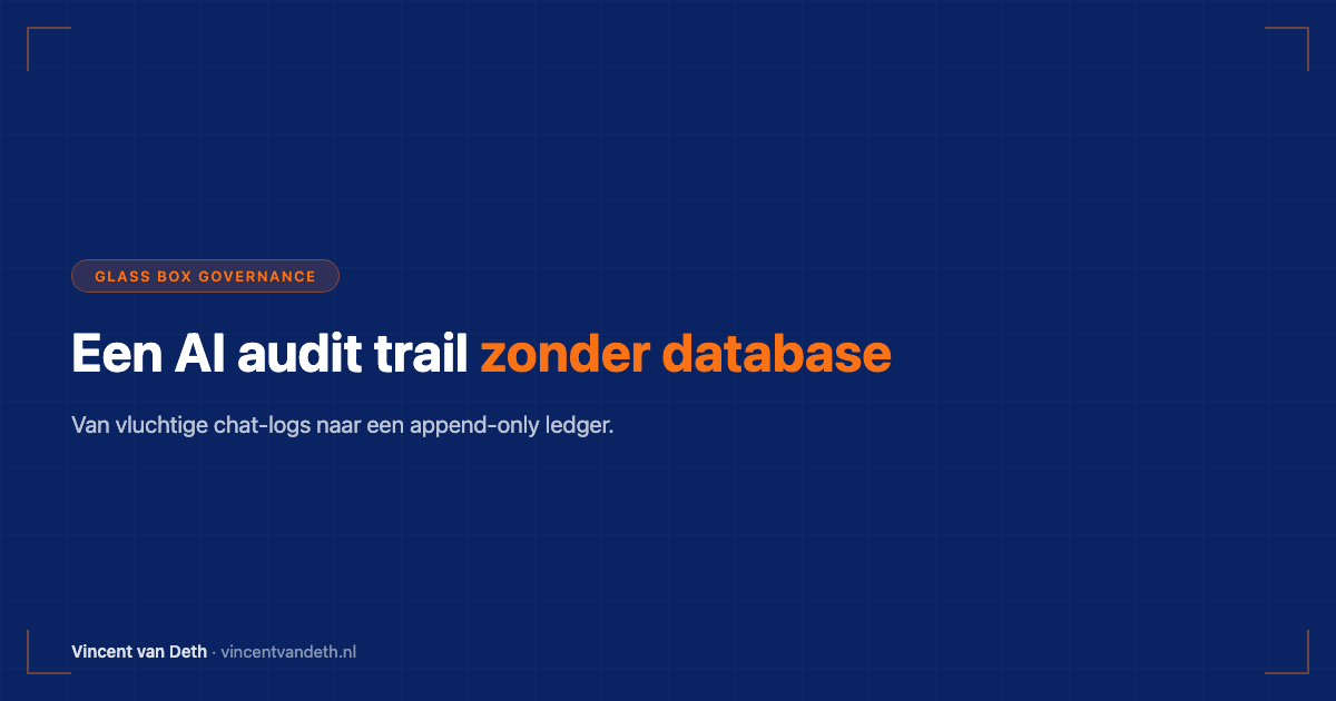 Append-only NDJSON-ledger met receipts van AI-agenten, doorzoekbaar met grep en jq