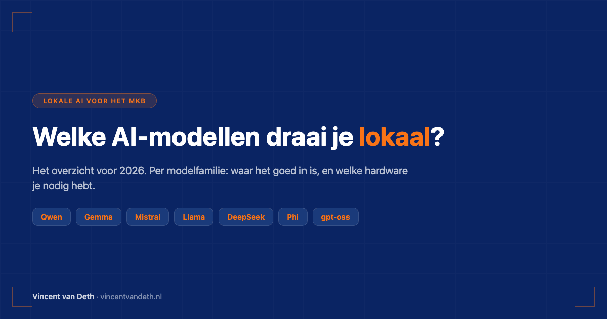 Modellen Welke AI-modellen draai je lokaal? | Vincent van Deth
