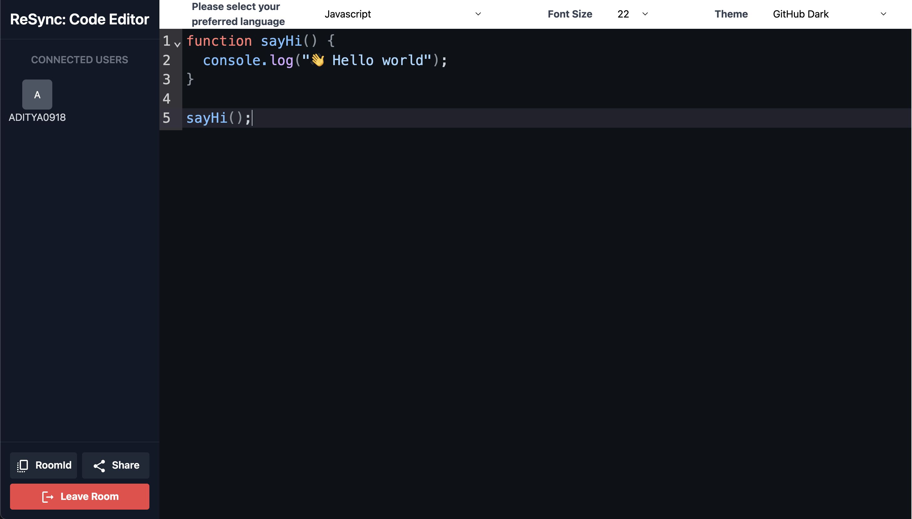 ReSync (Realtime Collaborative Code Editor)