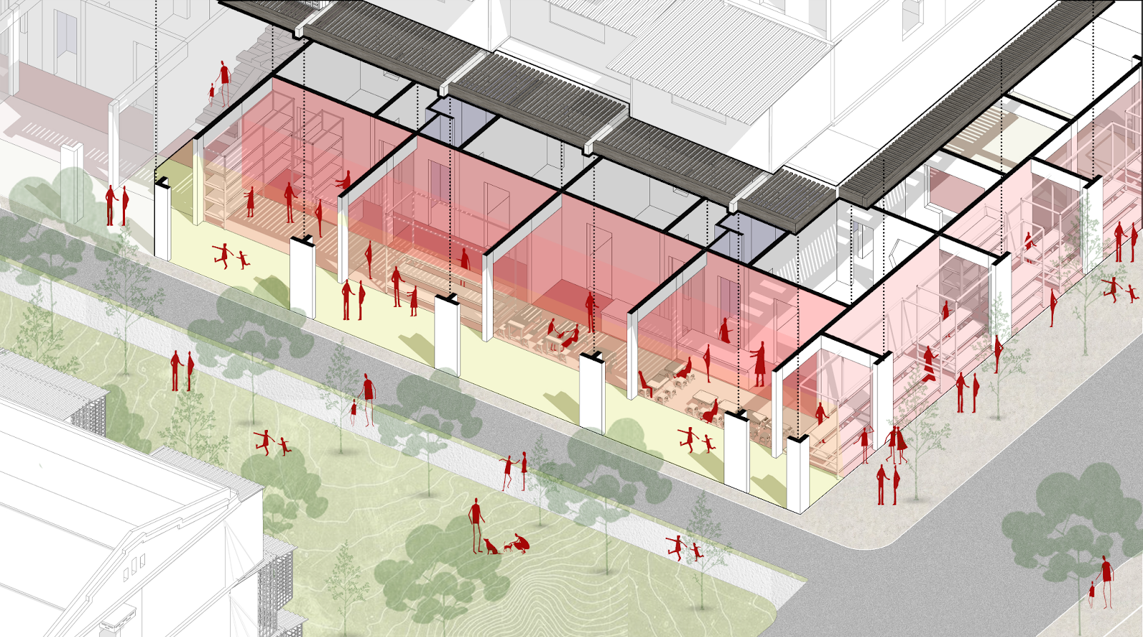 Cải tạo không gian công cộng, dịch vụ tại khu nhà ở tập thể Giảng võ Hà nội