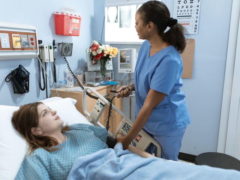 Patient recovering comfortably after a minimally invasive prostate procedure