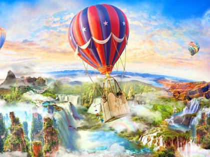 На большом воздушном шаре…