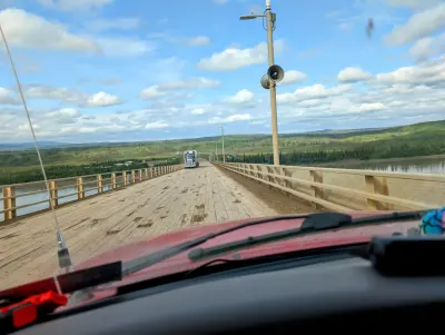 Crossing the Yukon River, but hundreds of miles from my first crossing.