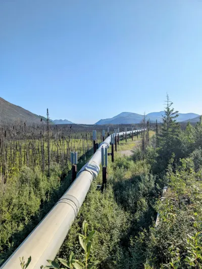 The Alaska pipeline, going from Deadhorse to Valdez, AK