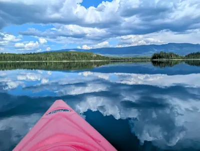 A calm moment out in the middle of the lake