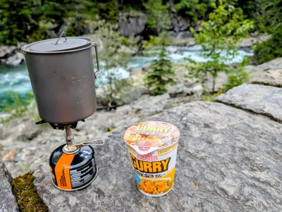 Lunch next to Upper McDonald Creek