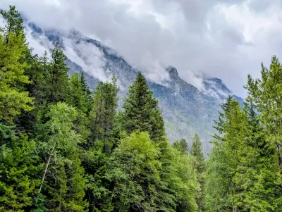 The clouds rolling over the mountain tops make for a stunning view